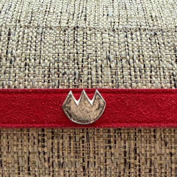 VINTAGE red suede Roper belt - Picture 8 of 12